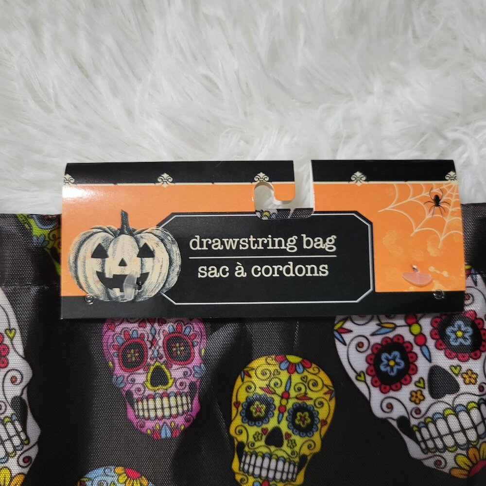 Sugar Skull Design Drawstring Bag - Picture 4 of 5